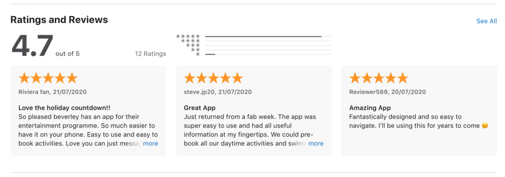 App store reviews