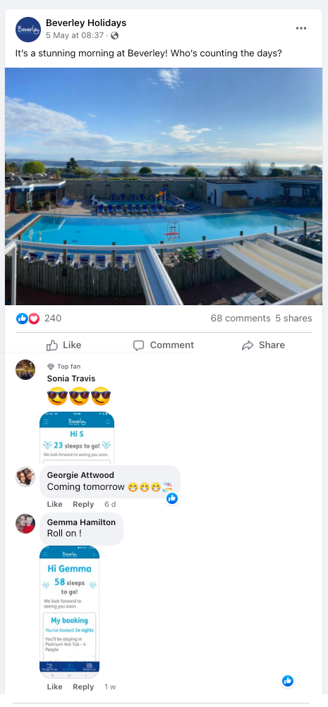 Beverley Holidays Social Shares Countdown post