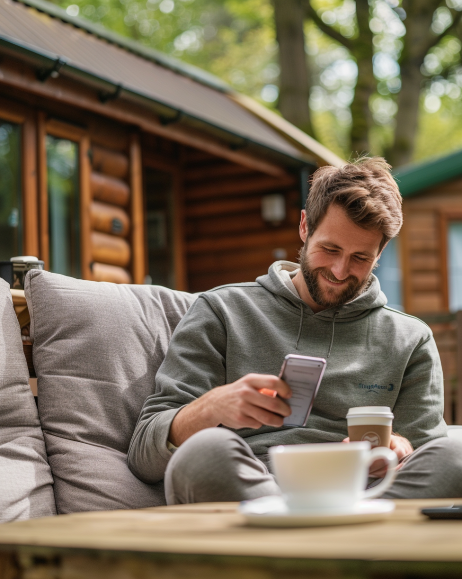 A guest using a concierge-style assistant on mobile